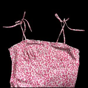 Pink and White Leopard Print Mini Dress